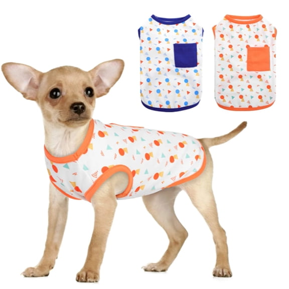 2 pieces of pet clothes Spring and summer dog clothes Pet starry sky pocket T-shirt vest