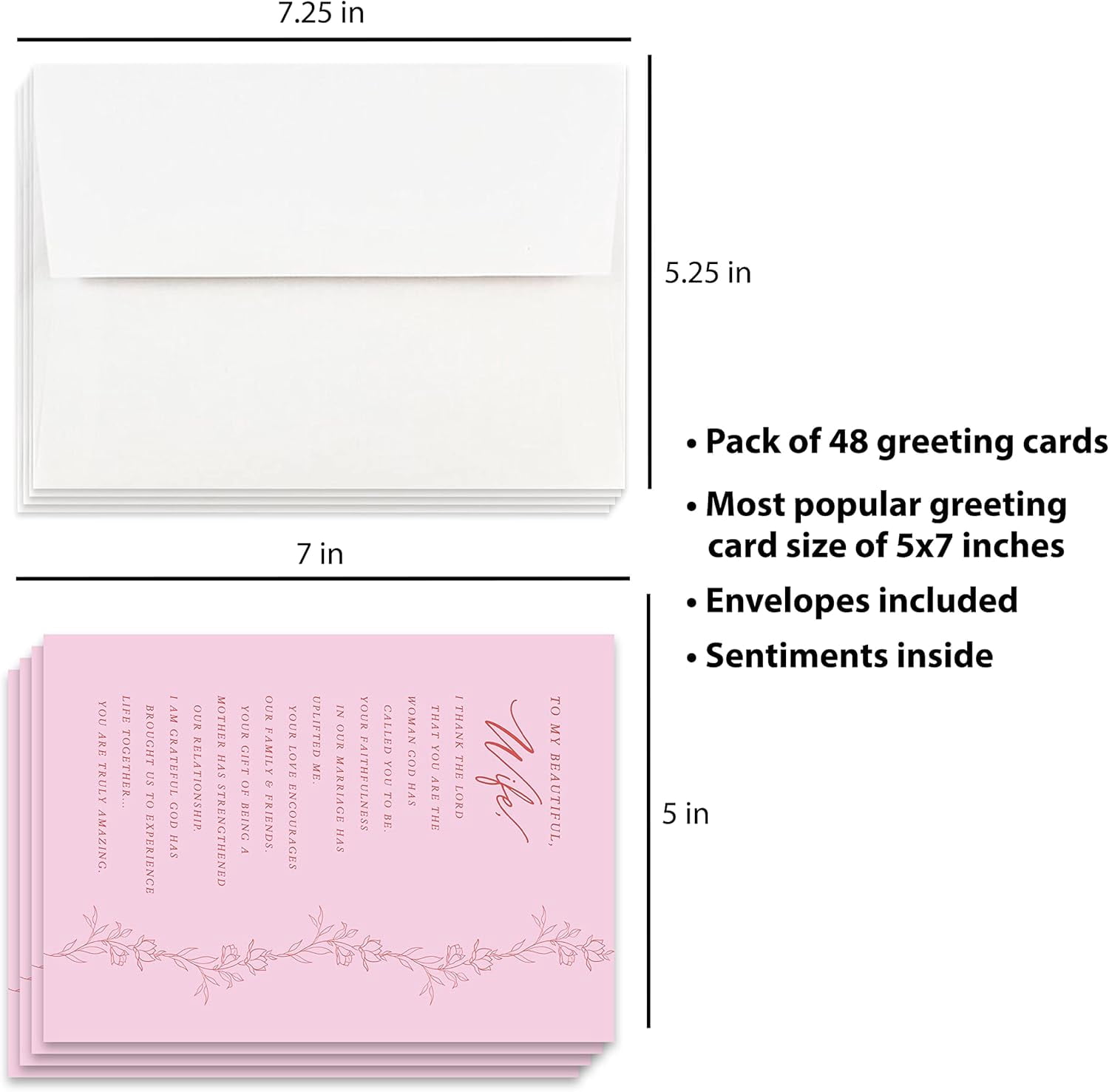 Christian Mother's Day Card for Wife | Mother's Day Gift for Wife (Pack of 48)