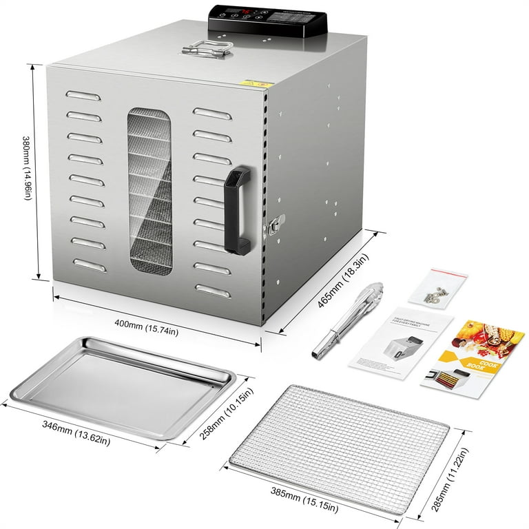 KWASYO 10 Tray Food Dehydrator with Stainless Steel Racks, Temp + Time Control KWASYO 10 Tray Food Dehydrator with Stainless Steel Racks, Temp + Time Control