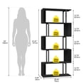 thumbnail image 6 of OUTONLIFE 5-Tier S-Shaped Bookcase, Geometric Bookshelf, Wooden Storage Display Shelf for Living Room, Bedroom and Home Office,Black, 6 of 10