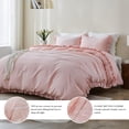 thumbnail image 3 of Simple&Opulence Kids 100% Cotton Duvet Cover with Ruffled King(104"x 92")- 3 Pieces 1 Comforter Cover 2 Pillowcases - Rose Pink- Organic High End Floral Frill Lightweight Bedding Set, 3 of 6