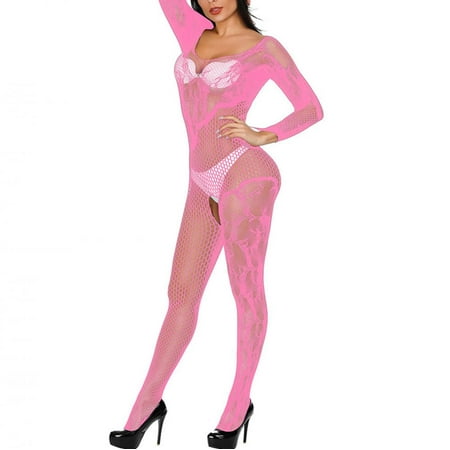 

Homadles Lingerie for Women- Soft Halter Cutout Nightwear Sexy One Piece Lingerie Sets Pink One Size