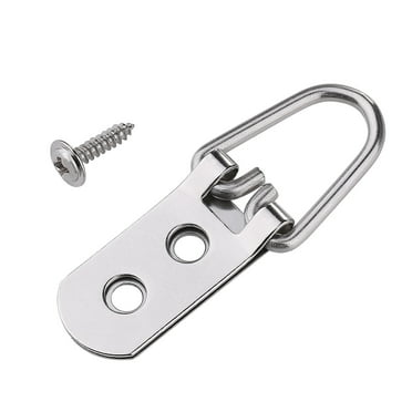 Heavy Duty D-Ring Picture Hangers 2 Hole with Screws for Hanging Clock Paintings Artwork Picture Frame Hook Photos-50 Pac