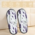 thumbnail image 2 of House Slippers for Women Men - Lavender Flowers Green Lightweight House Shoes Fuzzy Slippers, Soft Slip-On Cozy House Slippers for Woman Indoor Outdoor, 2 of 7