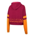 thumbnail image 3 of Women's Colosseum Heather Maroon Virginia Tech Hokies Throwback Stripe Arch Logo Cropped Pullover Hoodie, 3 of 3