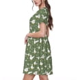thumbnail image 2 of Xecao Robe Midi à Manches Courtes pour Femmes, Été, avec Poches, Décontractée, Fluide, Robe T-Shirt, Robe de Plage, 2 of 6