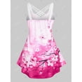 thumbnail image 2 of Tank Top de Talla Extra con Estampado de Flores Cruzadas Rosegal  Camisetas sin mangas de talla grande, 2 of 5