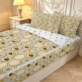 thumbnail image 3 of Erosebridal Vintage Bug Bee Zipper Twin Comforter Sets with Fitted Sheet and 2 Pillowcases,Lovely Animals Zipper Bedding Set,Beige White,Polkadot Reversible,4pcs, 3 of 8