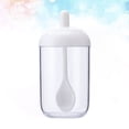 thumbnail image 3 of 2PCS Kitchen Sugar Bowl Salt Pot Pepper Storage Jar Seasoning Container Plastic Condiment Spice Holder with Cover and Spoon (White), 3 of 5