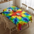 thumbnail image 2 of Rainbow Tie Dye Mandala Pattern Rectangle Tablecloth 60"x84",Waterproof Polyester Rectangle Table Cloth, Wipeable Spillproof Polyester Tablecloth for Dining, Camping, Indoor and Outdoor, 2 of 5