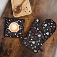 thumbnail image 5 of Paw Prints and Bones Kitchen Oven Mitt and Pot Holder Sets 2 Pcs for Baking, Cooking and Grilling, Heat Resistant Up To 392 °F, 5 of 7