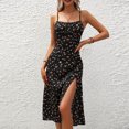 thumbnail image 5 of Ayolanni Womens Dresses Plus Size Spring Black Sleeveless Floral Print Midi Dresses Young Adult Dresses Women XL, 5 of 5