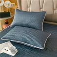 thumbnail image 1 of pstuiky Funda de almohada de seda fresca de color liso para dormitorio de estudiantes cama doble, 1 of 7
