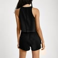 thumbnail image 4 of Weiqiqre Combinaisons pour Femmes Col Rond Court Haut Basique Court Pantalon à Jambe Grand Ensemble Combinaisons, 4 of 9