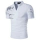 thumbnail image 1 of Txlixc Camisa de hombre, camisa de verano de manga corta con impresión de letras de cuello vertical Txlixc moda, 1 of 5