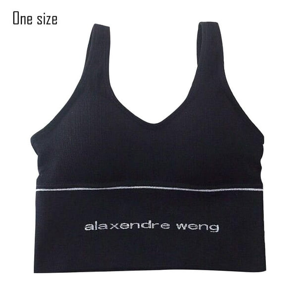 Sonducket Top corto con tirantes deportivos para mujer, ropa interior deportiva para niña, sujetador con tirantes transpirables para Chinlon, lencería Ropa interior negro Sonducket AP000410-02