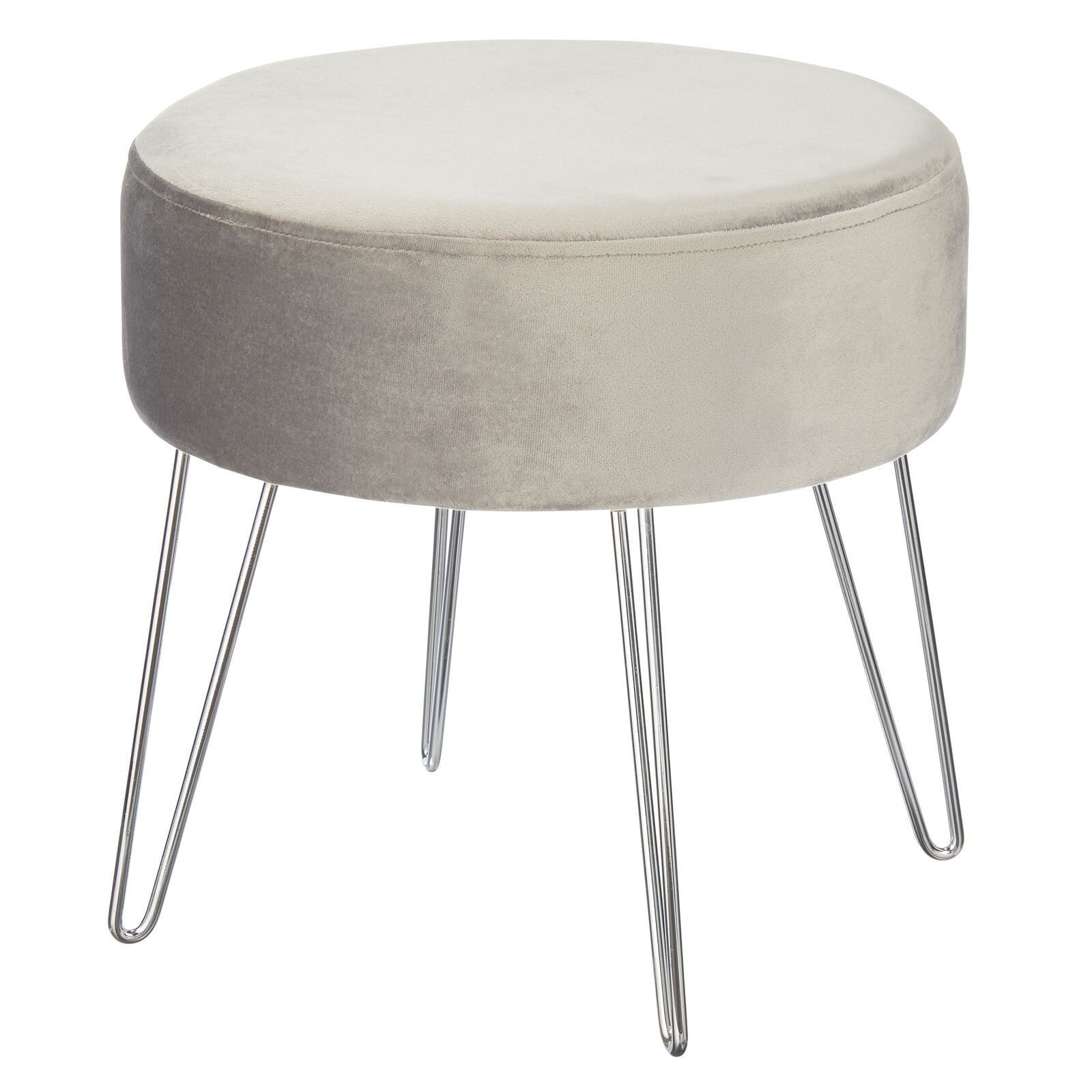 mDesign Round Padded Ottoman Footstool with Metal Hairpin Legs Small