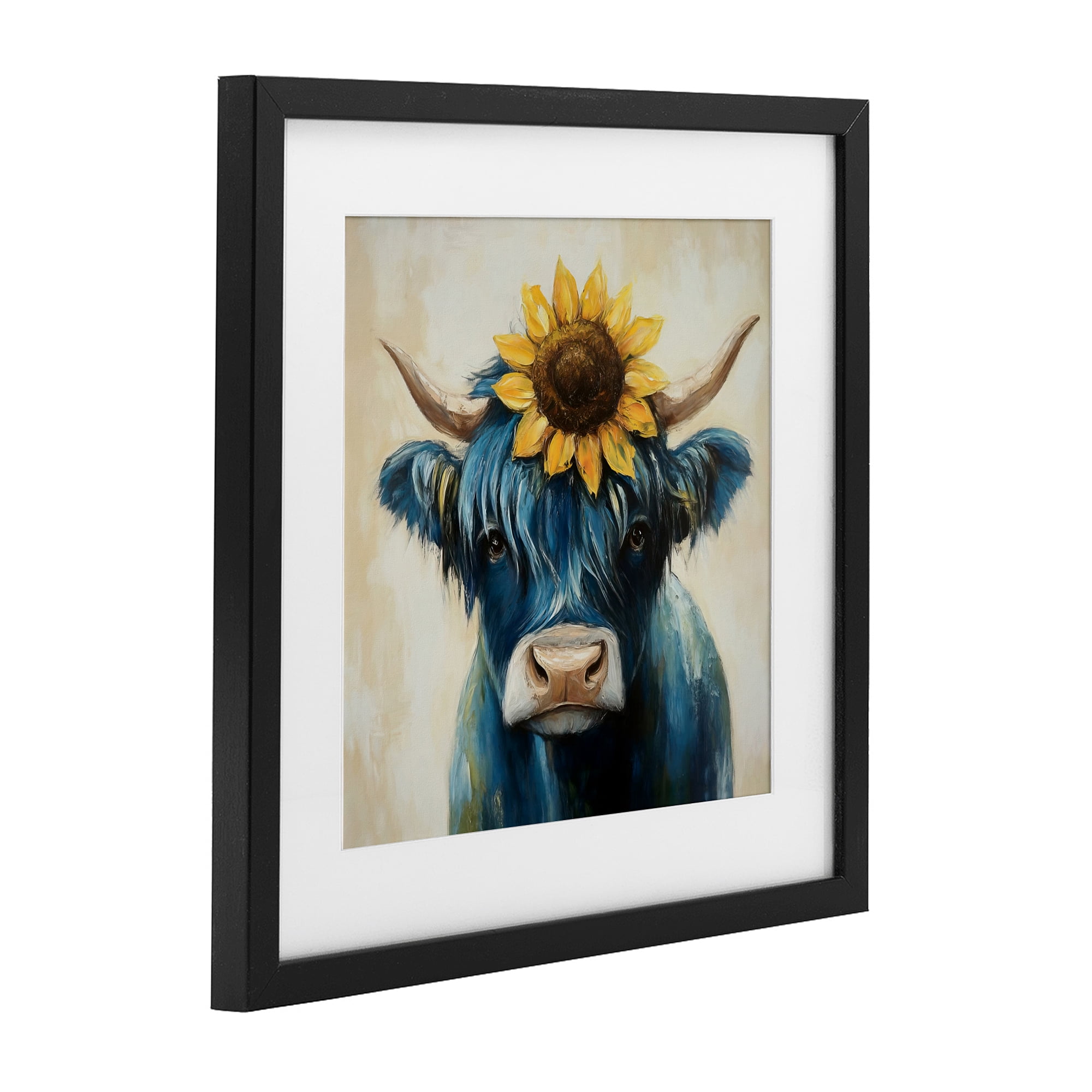 Stupell Industries Pastoral Sunflower Highland Black Framed Print Under Glass, design by Tina LeCour