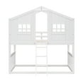 thumbnail image 3 of Newest Twin Over Twin House Bunk Bed With Ladder, Wood Bed-White, 3 of 9