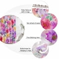 thumbnail image 3 of Purple Pink Floral Bathroom Shower Curtains with 12 Hooks Polyester Waterproof Shower Curtain for Stalls and Bathtubs Spring Pastoral Daisy Decorative Bathroom Privacy Curtain 72x78 Inches, 3 of 9