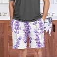 thumbnail image 7 of joogoo Mens Swim Trunks Lavender Flowe Beach Shorts Drawstring Elastic Waist Swimwear Bathing Suits XL, 7 of 7
