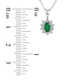 thumbnail image 2 of 0.35cttw Diamond and Emerald Pendant 14k White Gold, 2 of 2