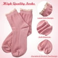 thumbnail image 2 of BlinkLLX 6 Pairs Women's Lace Ruffle Frilly Boot Socks - Vintage Cute Trim Ankle Cotton Knit Socks, 2 of 13
