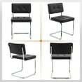 thumbnail image 6 of Zesthouse 19.3″Mid-Century Modern Dining Chairs Set of 2, Faux Leather Upholstered Kitchen Chairs with Back and Chrome Legs, Armless Side Chairs for Kitchen & Dining Living Room, Black, 6 of 13