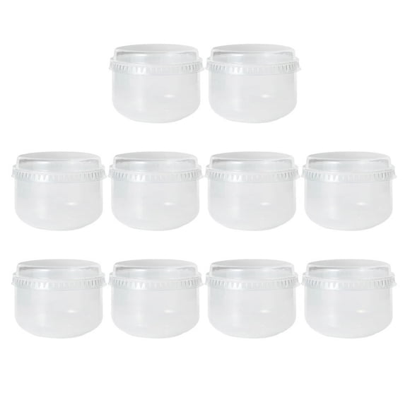 HLONK 10 Pcs Tasses à Dessert Portables Tasses à Pudding Ménagères Tasses à Dessert Transparentes avec Couvercles