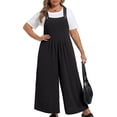 thumbnail image 2 of Cueply Womens Plus Size Overalls Jumpsuits Causal Sleeveless Adjustable Straps Wide Leg Long Pants with Pockets, 2 of 9
