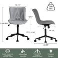 thumbnail image 5 of YOUNIKE Modern Office Chair with Wheels Adjustable Ergonomic Desk Task Chair in Mid-Back Gray PU Design, 5 of 9