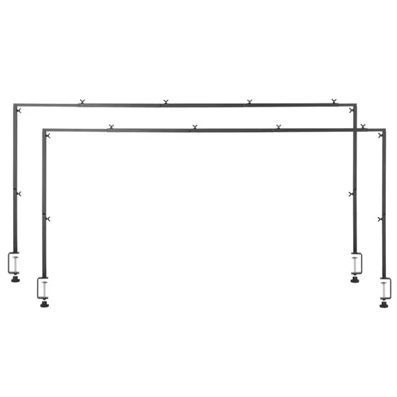 Adjustable Over The Table Rod Stand with Clamps 13 to 42 Inches Tall 28 to 98 Inches Long 2 Pack Black Tabletop Balloon Arch Frame for Wedding Birthday Party Christmas Decorations