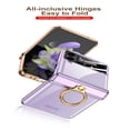 thumbnail image 3 of For Samsung Galaxy Z Flip4 5G Phone Case，Luxury Ring Holder Magnetic Case，Shockproof Hard PC Case, 3 of 5