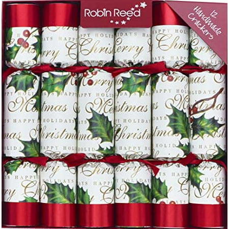 Christmas Cracker Wedding Favours Robin Reed English Holiday Christmas Crackers, Pack of 6 - Bows and Berries ()