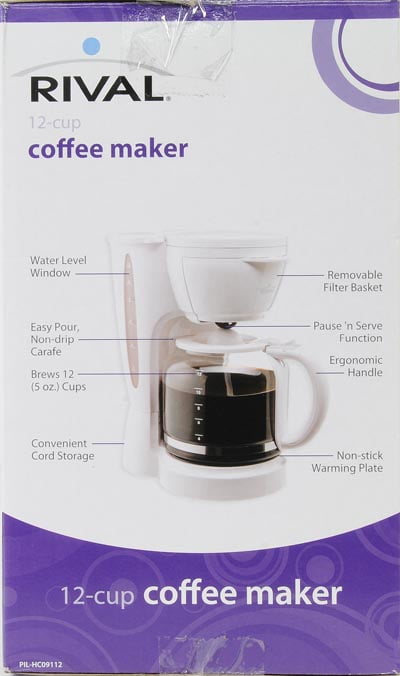 Rival 12 Cup White Coffee Maker