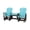 Black, Aruba Blue, variant on DutchCrafters Slat Fan Back Double Poly Adirondack Glider Outdoor Patio Chairs with Center Table