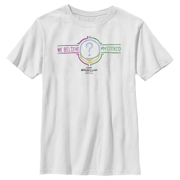 Boy's Marvel Spider-Man: No Way Home We Believe Mysterio Small  Graphic Tee White X Small