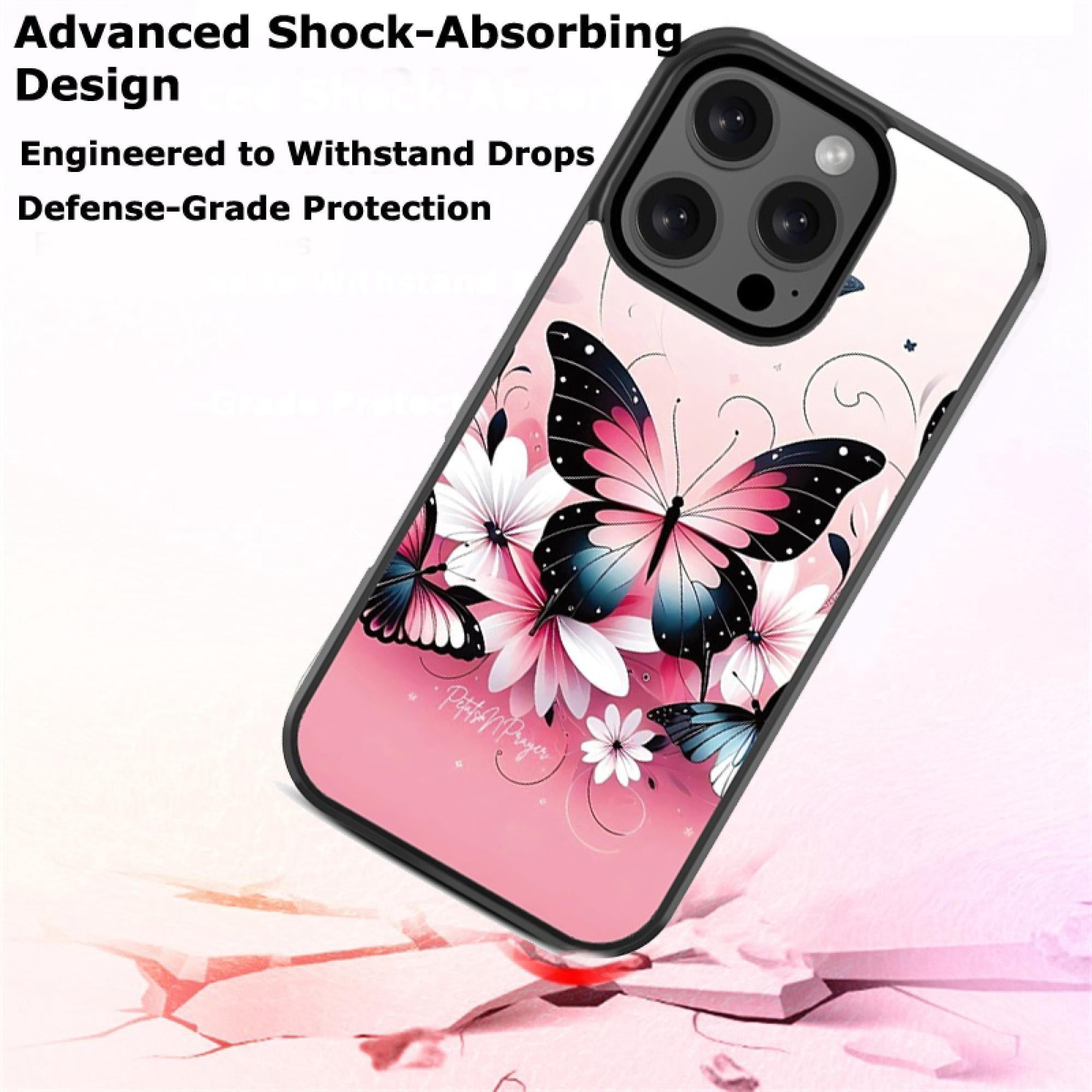 Butterfly Bouquet Magnetic Charging-Compatible Case for iPhone 15 Pro Max – Slim Protective Floral Cover with Built-In Magnetic Ring & Shock-Absorbing Bumper