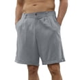 thumbnail image 4 of Bcfgryg Male Summer Casual Solid Short Pant Button Short Trouser Pant Pocket Short Fashion Short Men's Straight Leg Casual Pants, 4 of 5