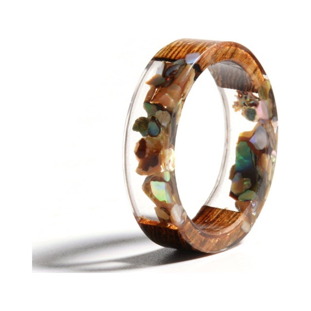 Bague en Résine de Bois Fait Main - Cadeau d'Anniversaire Parfait pour Femmes et Filles