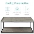 thumbnail image 4 of Best Choice Products 44in 2-Tier Rectangular Tray Top Coffee Table,  Accent Furniture w/ Metal Frame,  Shelf - Gray, 4 of 7