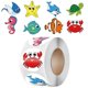 thumbnail image 3 of 1 Roll of Sea Animal Theme Stickers, 500 Pcs 3.8cm Labels for Gifts, 3 of 4