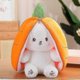 thumbnail image 1 of Double-Sided Rabbit Plush Pillow Toy with Carrot & Strawberry Design, Soft Stuffed Animal Doll for Kids, 1 of 5