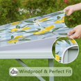 thumbnail image 6 of Yellow Lemon Fruit Flowers BlueWhite Pattern Square Fitted Tablecloth with Elastic Edge,Square Table Cover,Washable Elastic Table Cover for Home Kitchen Party Decor 36"x36", 6 of 6