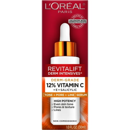 L'Oreal Paris Revitalift 12 percent Pure Vitamin C, E, Salicylic Acid Serum, Brightening, 1 fl oz