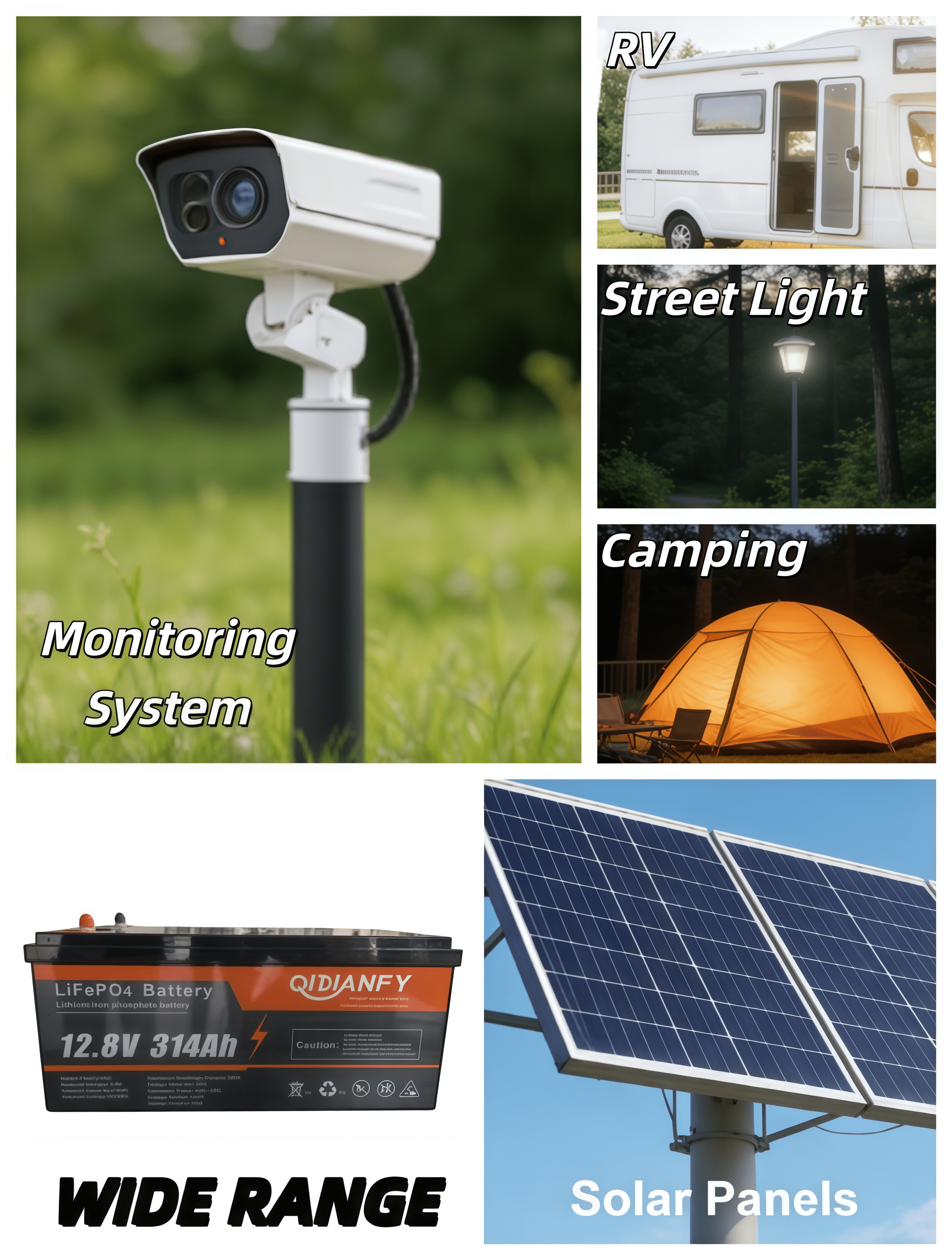 12V 314Ah (300Ah) LiFePO4 Lithium Battery with Bluetooth, 200A BMS, 15000+ Deep Cycles, 4019Wh Energy, Low-Temp Protection, Ideal for RV, Marine, Solar, Off-Grid and Home Backup Power