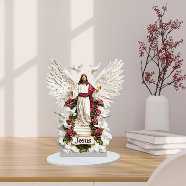 JESÚS DESDEOP ORNAMENT Decoración Decoración Decoración 2D de carteles acrílico de letrero acrílico para la sala de estar de la sala de estar del