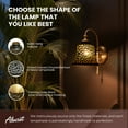 thumbnail image 4 of 4 Pack Fan Light Cover, AEELLEEA Pendant Lamp Shades, Ceiling Fan Light Shade with 2.28" Fitter, 5.12" High 6" Diameter,Metal Daisy Etched Light Covers r,Black Gold, 4 of 8