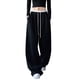 thumbnail image 1 of Pantalones deportivos con cordón elástico para mujer: pantalones casuales de cintura alta, mezcla de poliéster, corte holgado, tallas M-XXXL, primavera/otoño/invierno, 1 of 4
