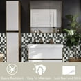 thumbnail image 2 of Crystiles 12-Pack Medley PVC and Aluminum 12 X 12 Inches Peel and Stick Backsplash Tile, Black Marble and Brushed Metal, 2 of 10